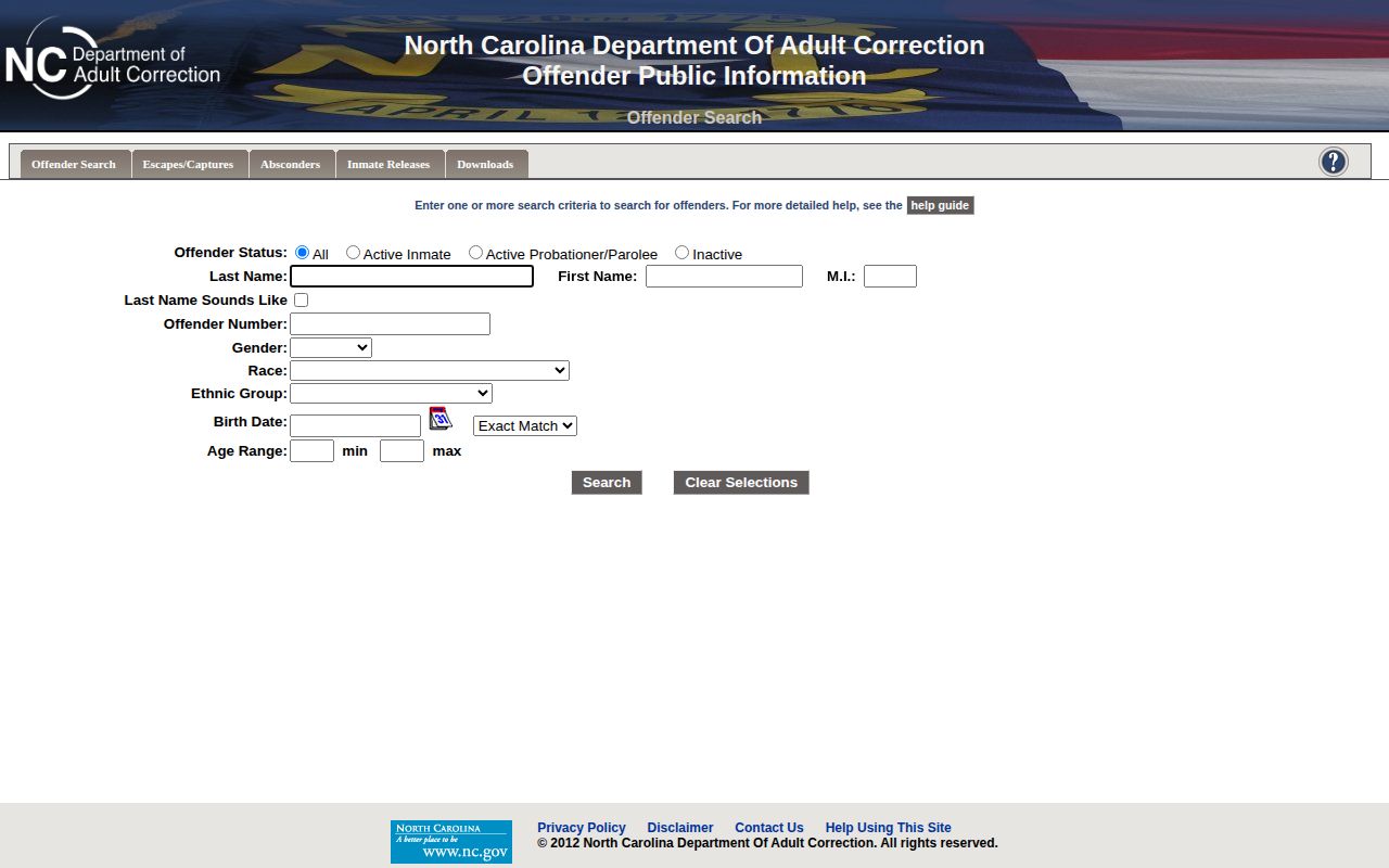 Stokes County projected and actual release date fields in NCDAC OPI